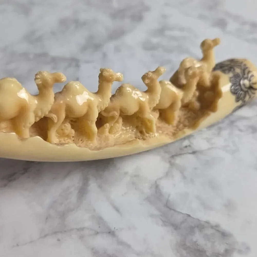 Faux‎ Ivory Camel Carving Decor